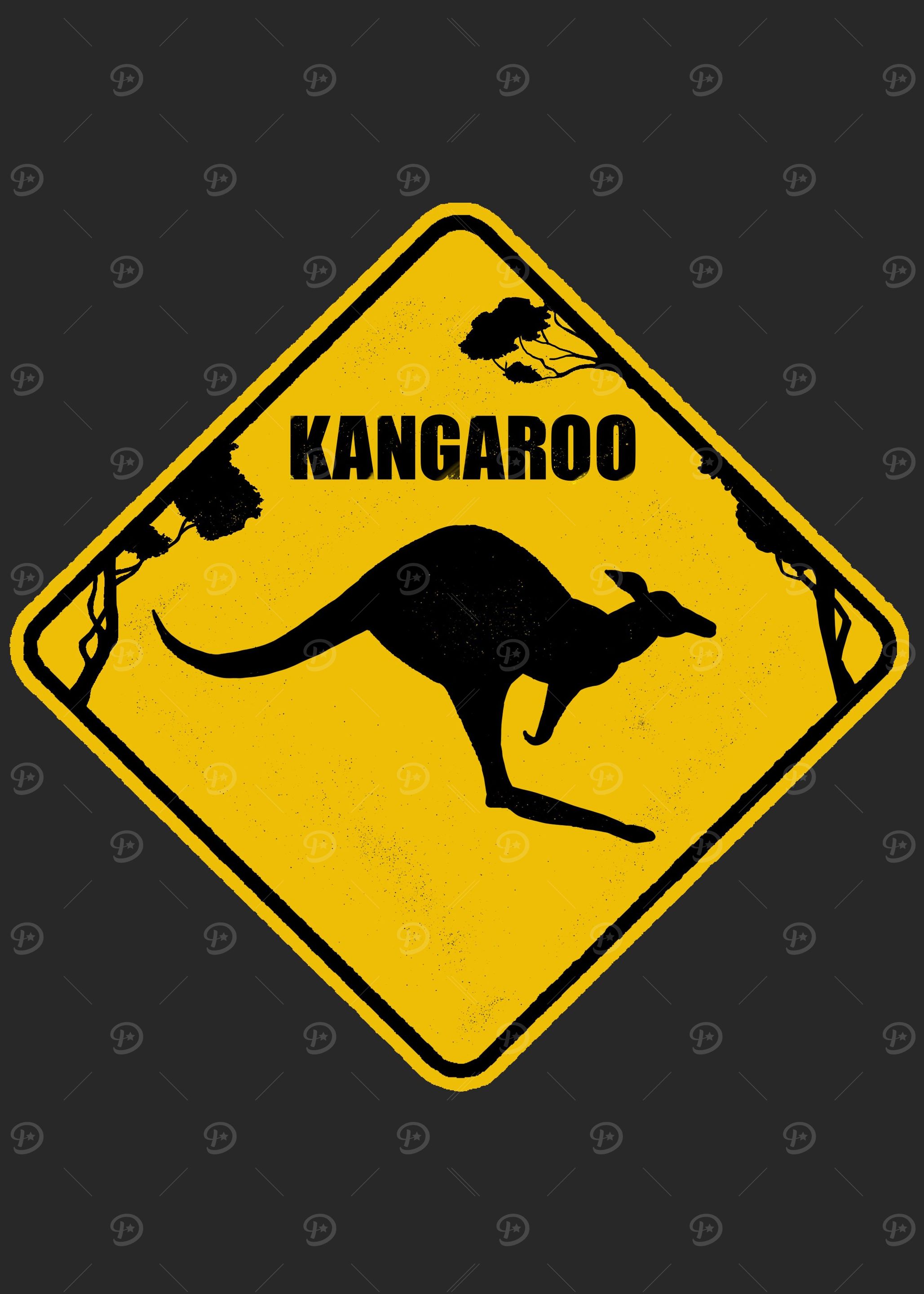 Kangaroo Road Sign