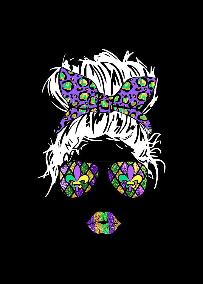 Mardi Gras Girl Bun Hair