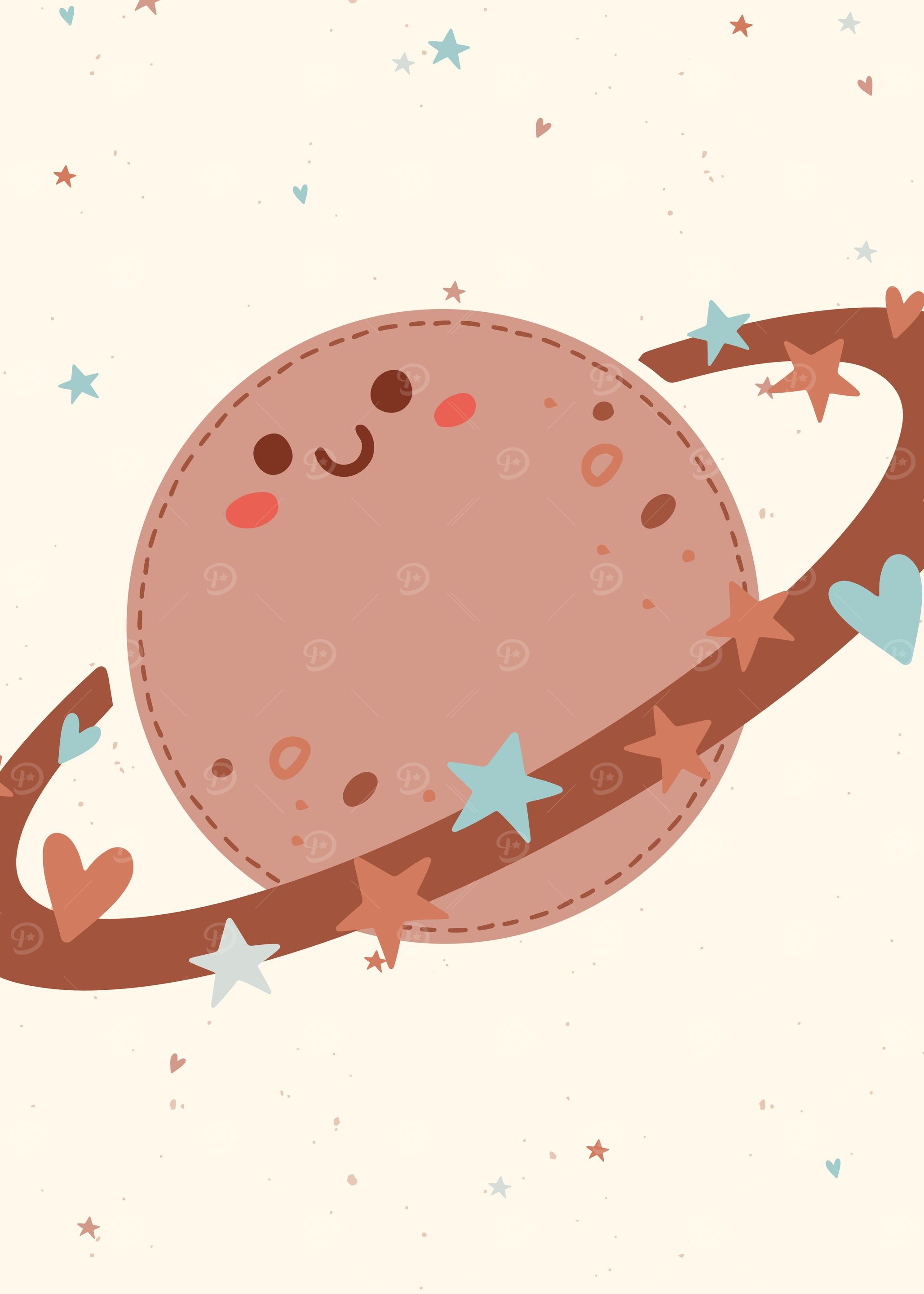 Cute Kids Poster Planet
