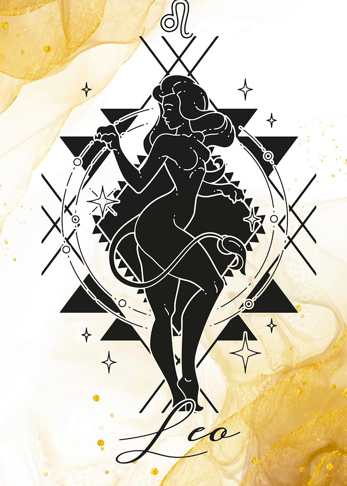 Zodiac sign leo gold