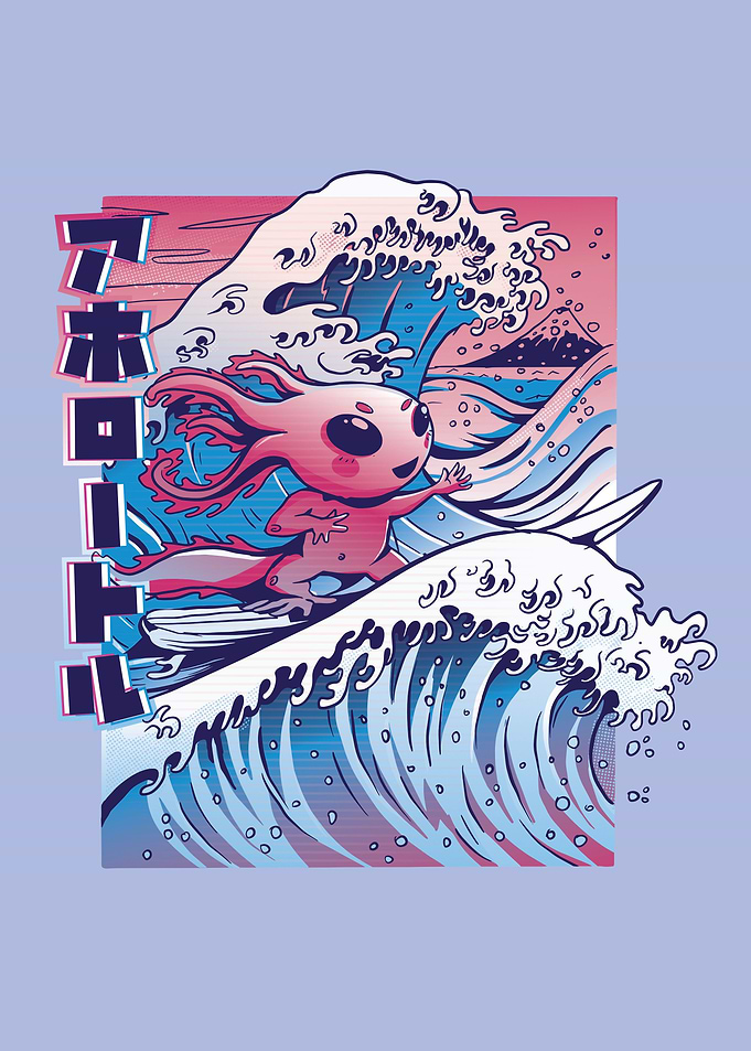little surfing Axolotl