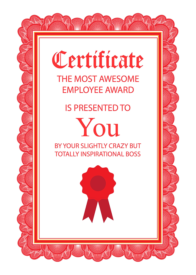 Employee Funny Certificate