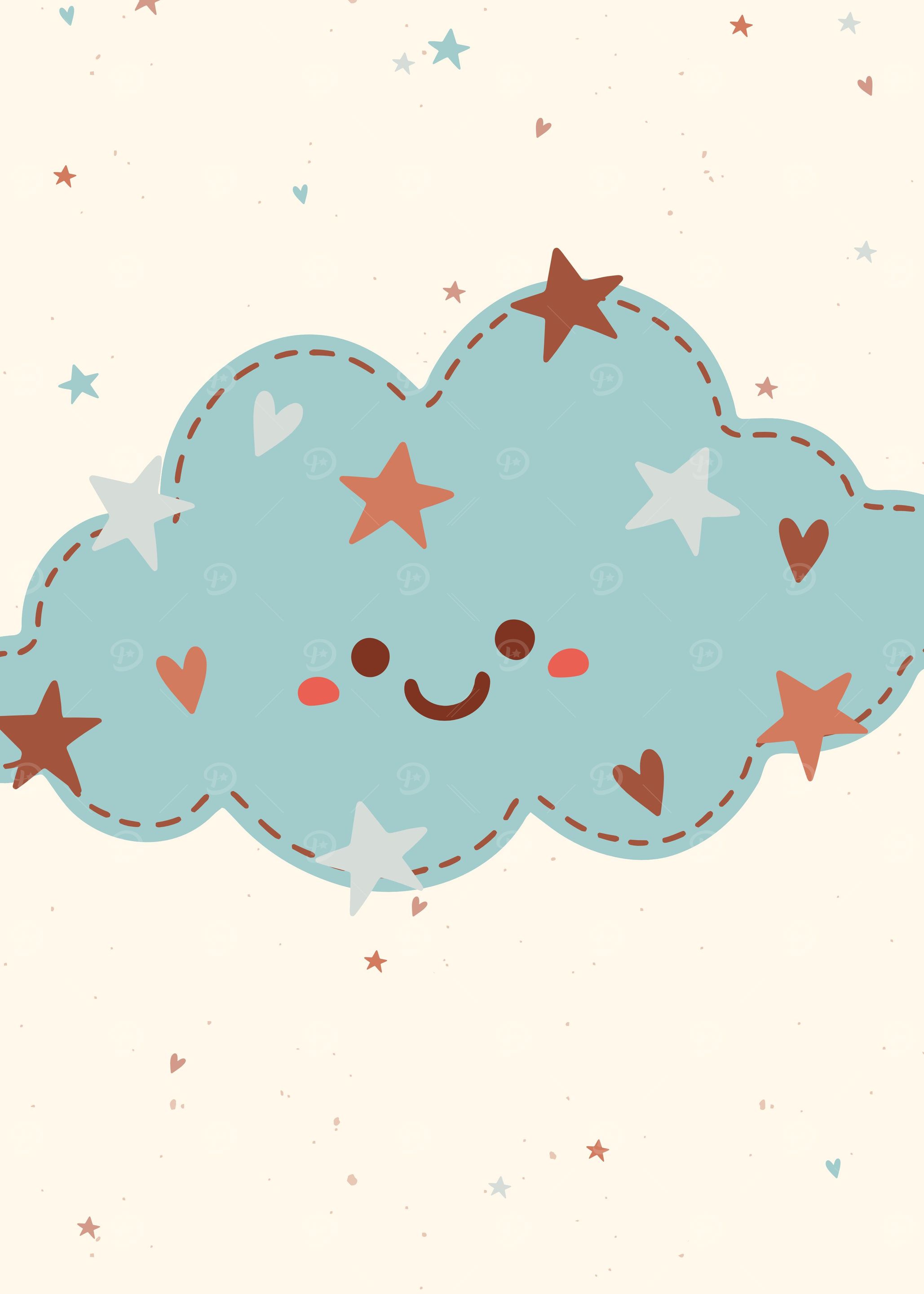 Cute Kids Poster Cloud