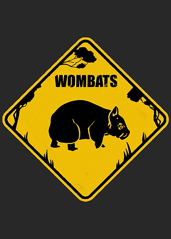 Wombat Road Sign