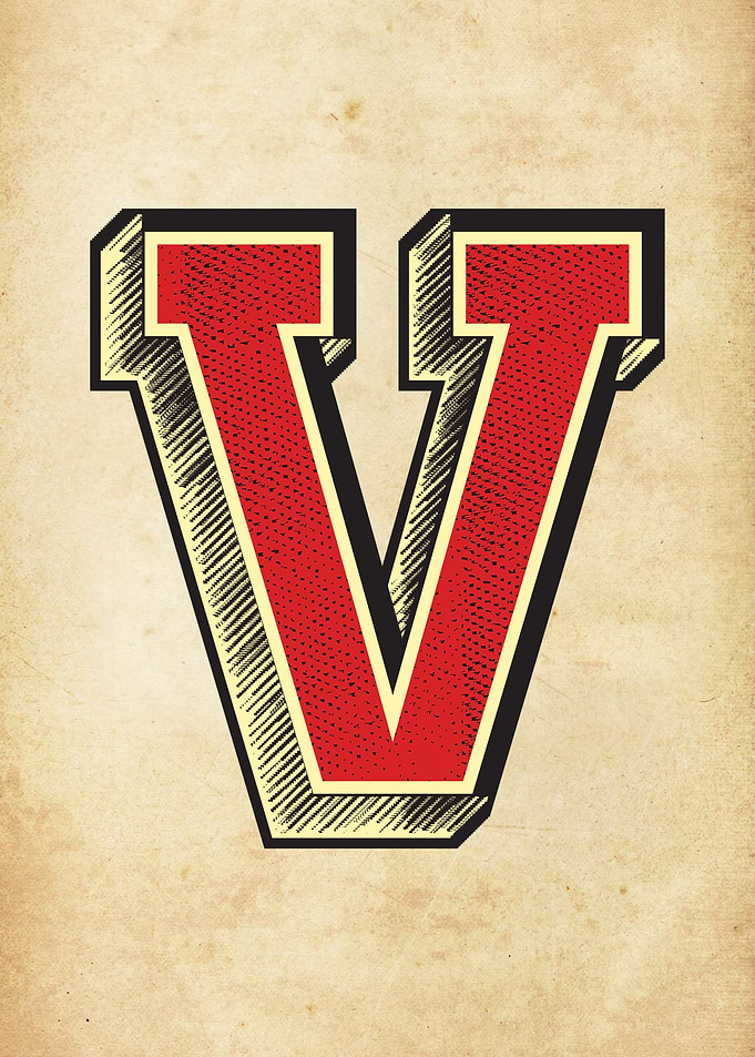 Vintage Letter V