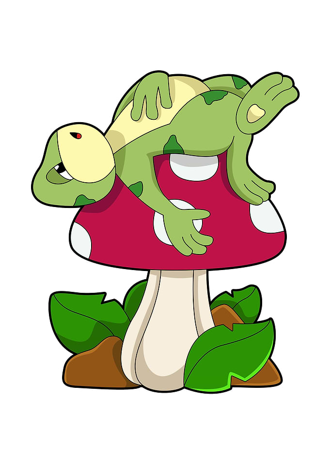 Frog Sleeping Mushroom