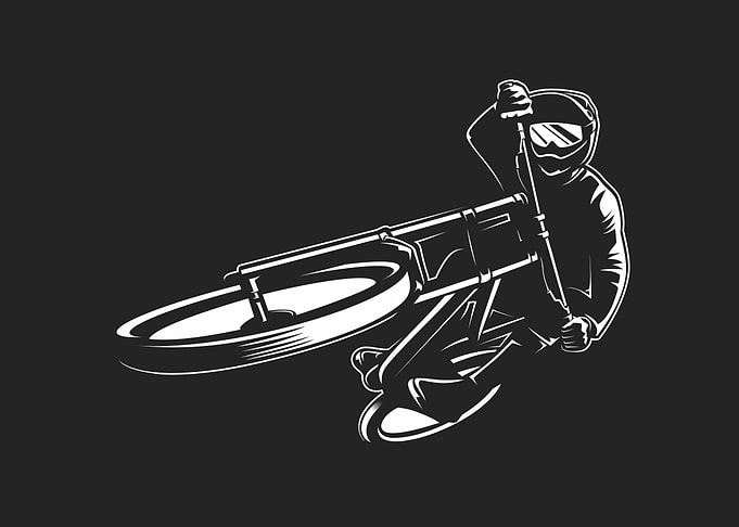 downhill bike jumping