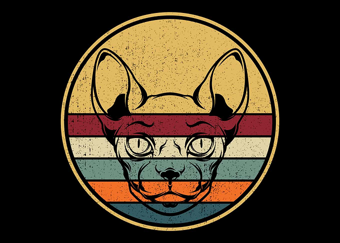 Retro Vintage Sphynx Cat