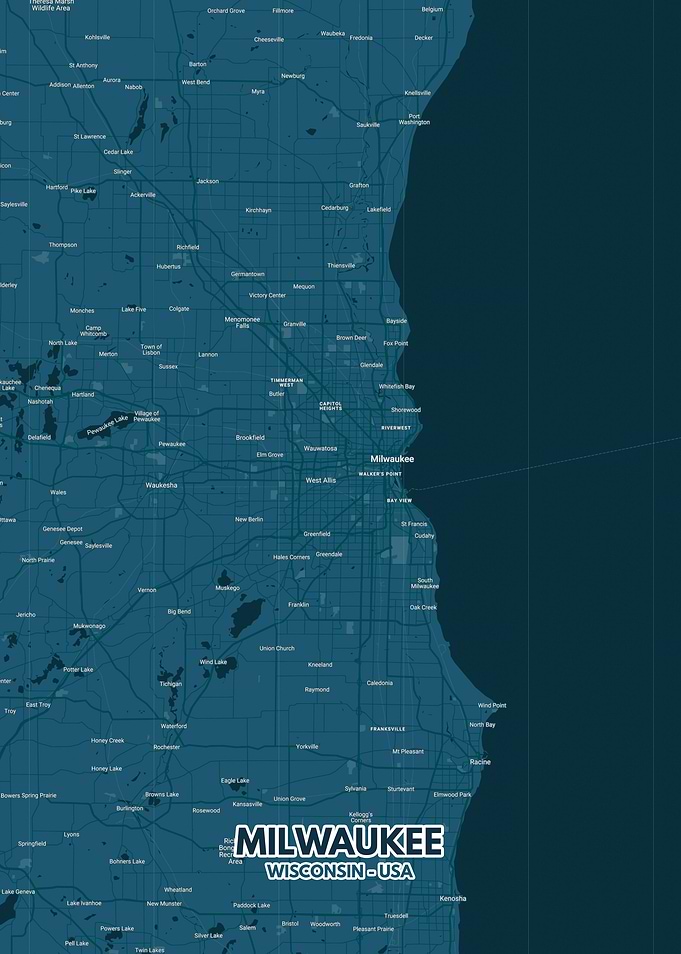 Poster Milwaukee map
