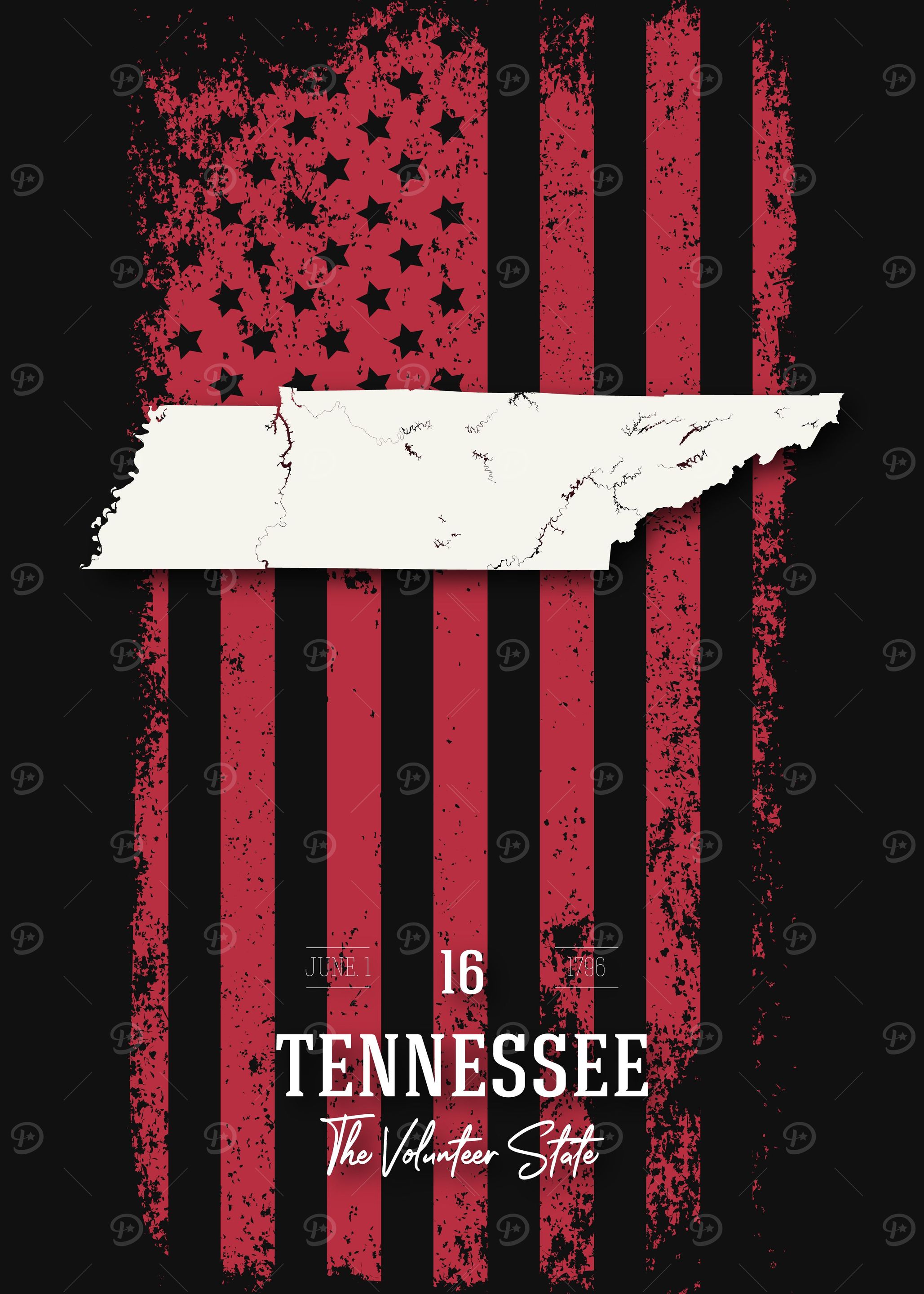 Tennessee State Map USA