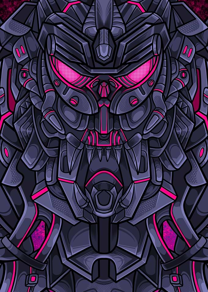 Head cyborg dark art