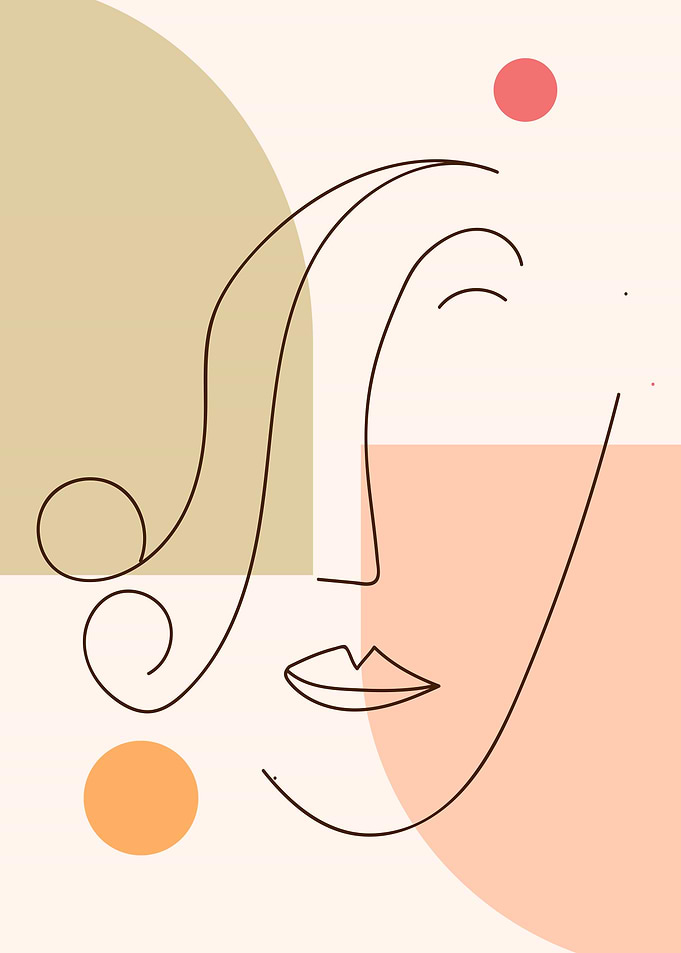Woman face bedroom decor