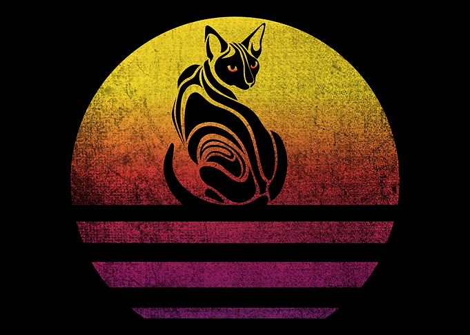 Retro Vintage Sphynx Cat