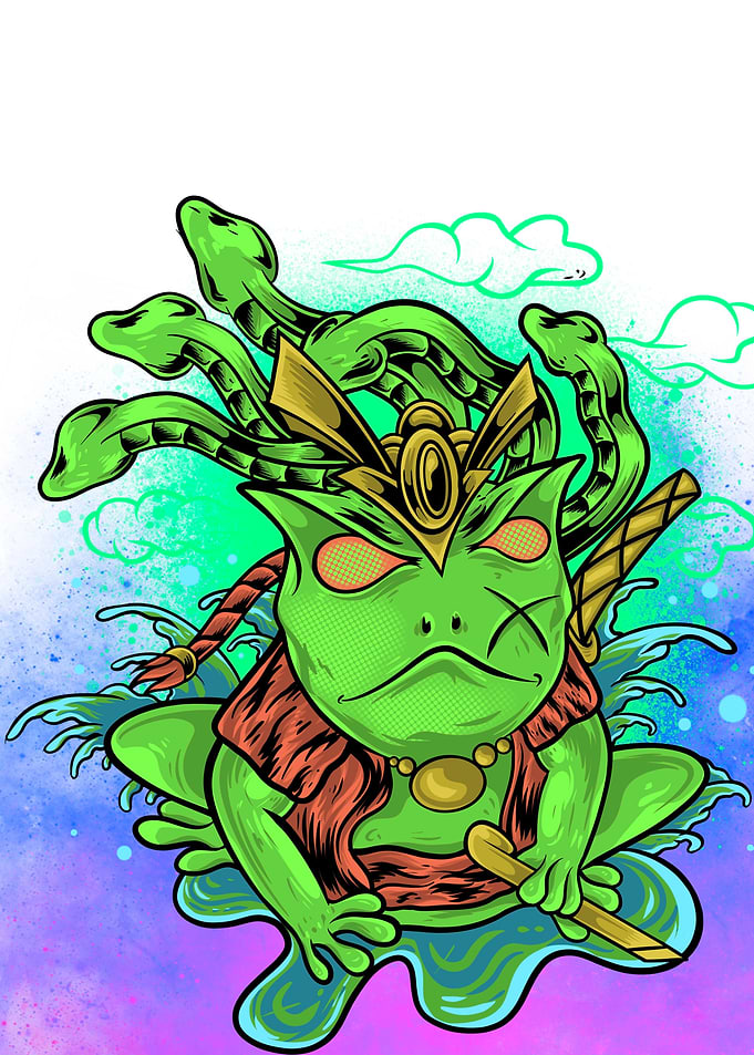 Green frogs for ninja