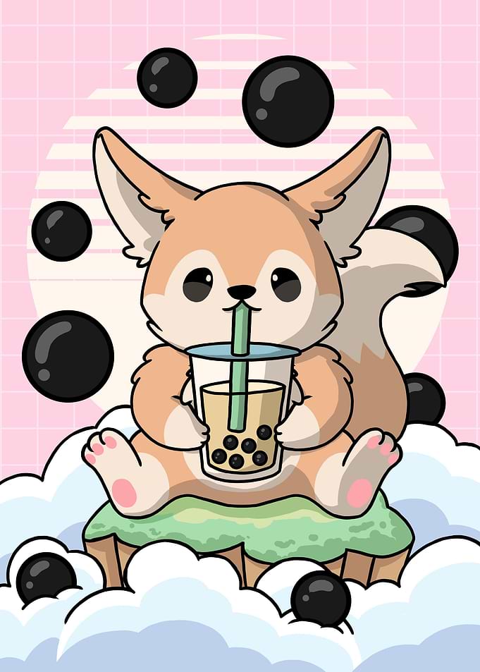 Fennec Fox Boba Milk Tea