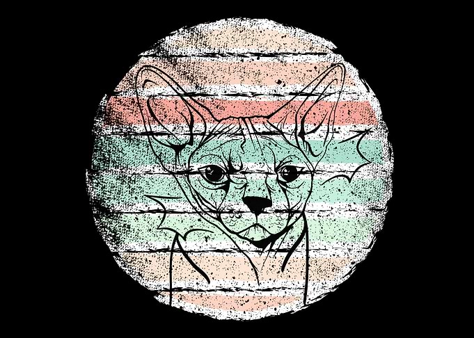 Retro Vintage Sphynx Cat
