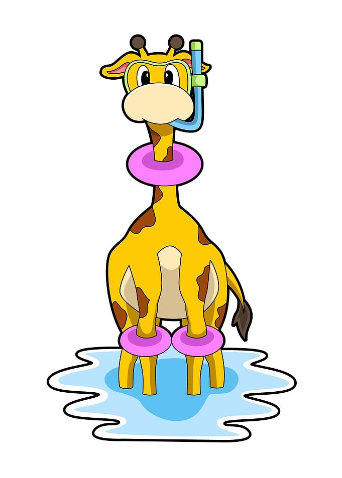 Giraffe Swimming