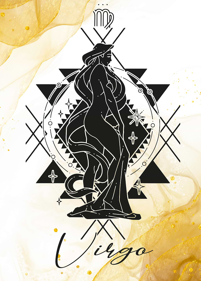 Zodiac sign virgo gold