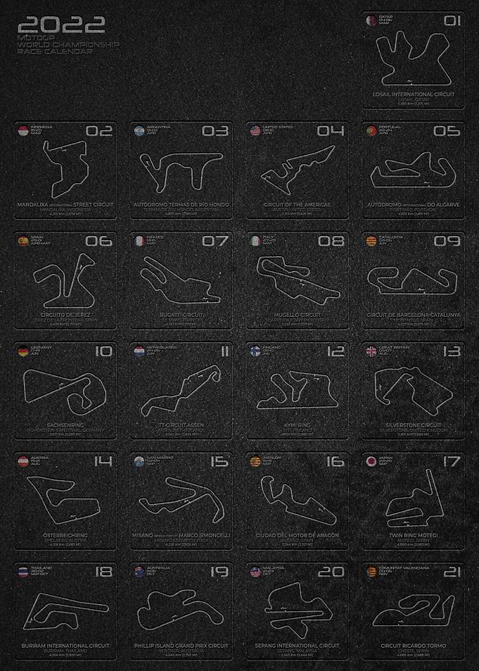 2022 MOTOGP Calendar