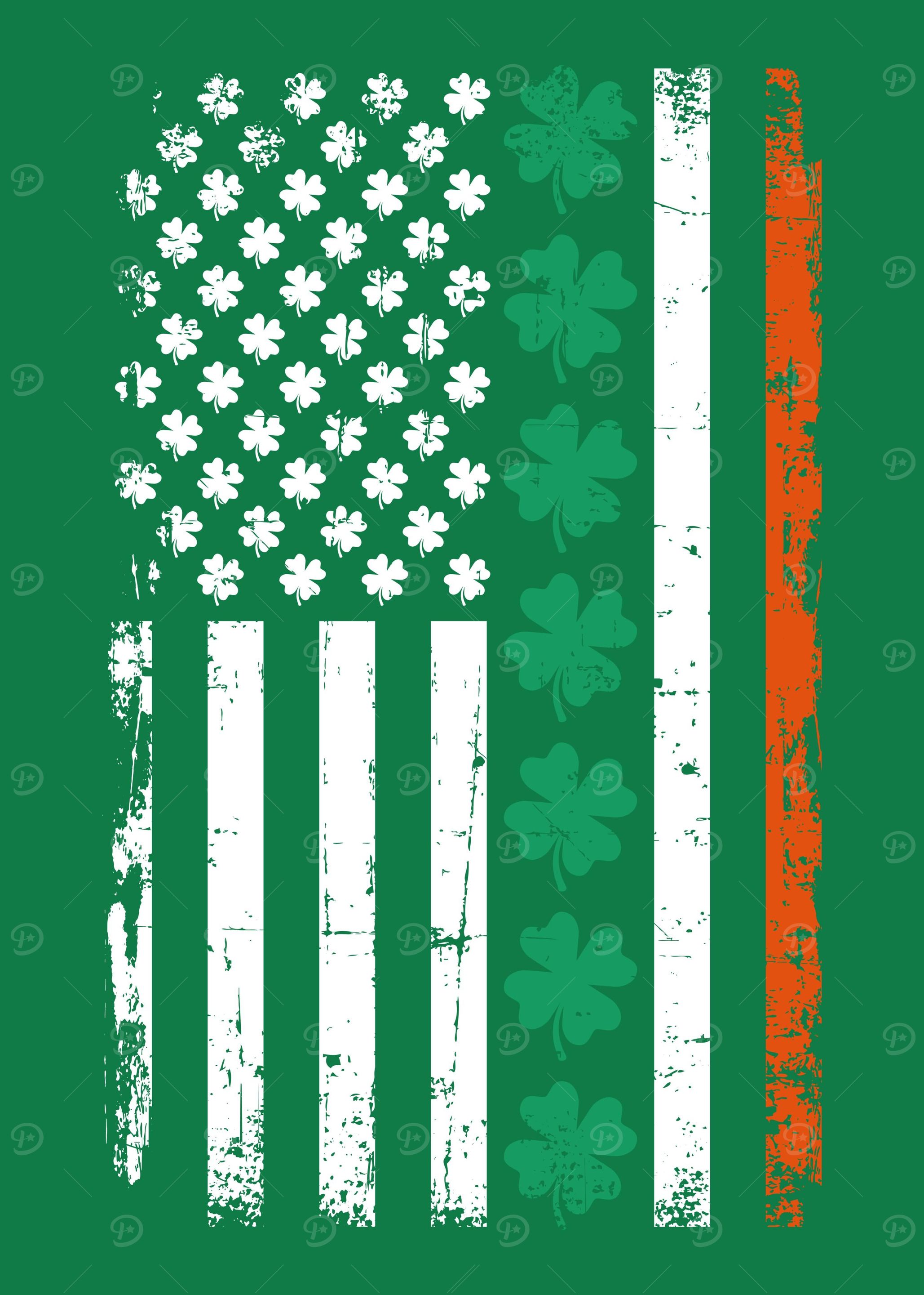Shamrock USA flag St Patr
