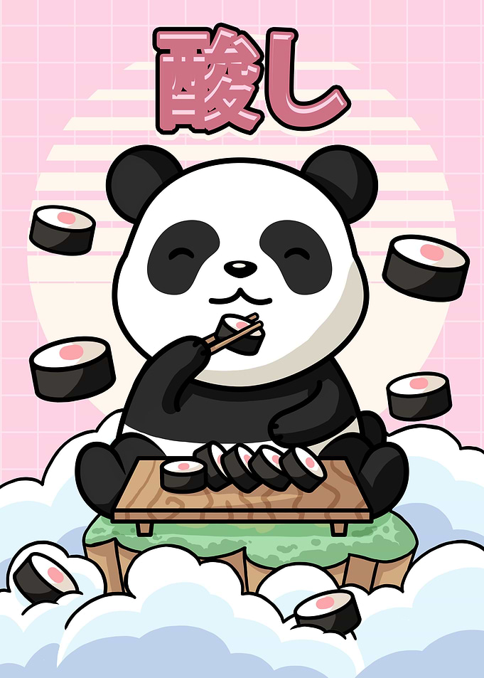 Kawaii Panda Bear Sushi