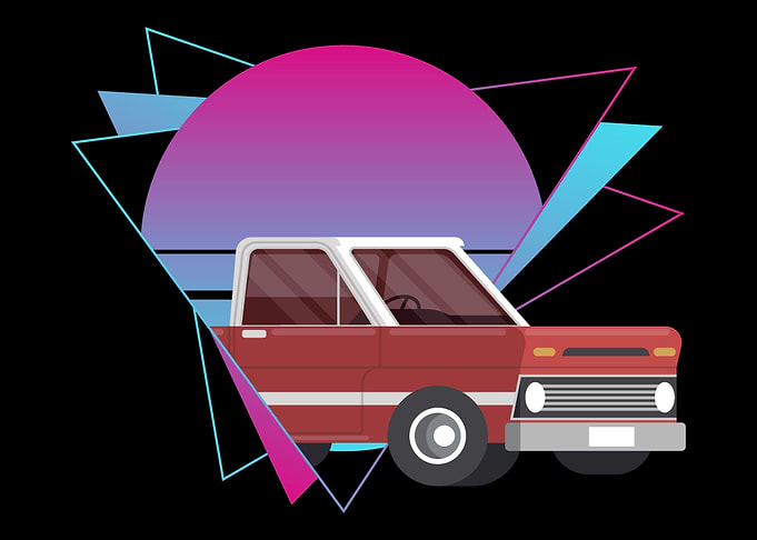 Pickup Truck Vaporwave Pic