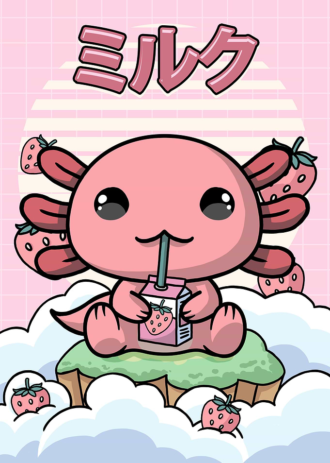 Axolotl Strawberry Milk