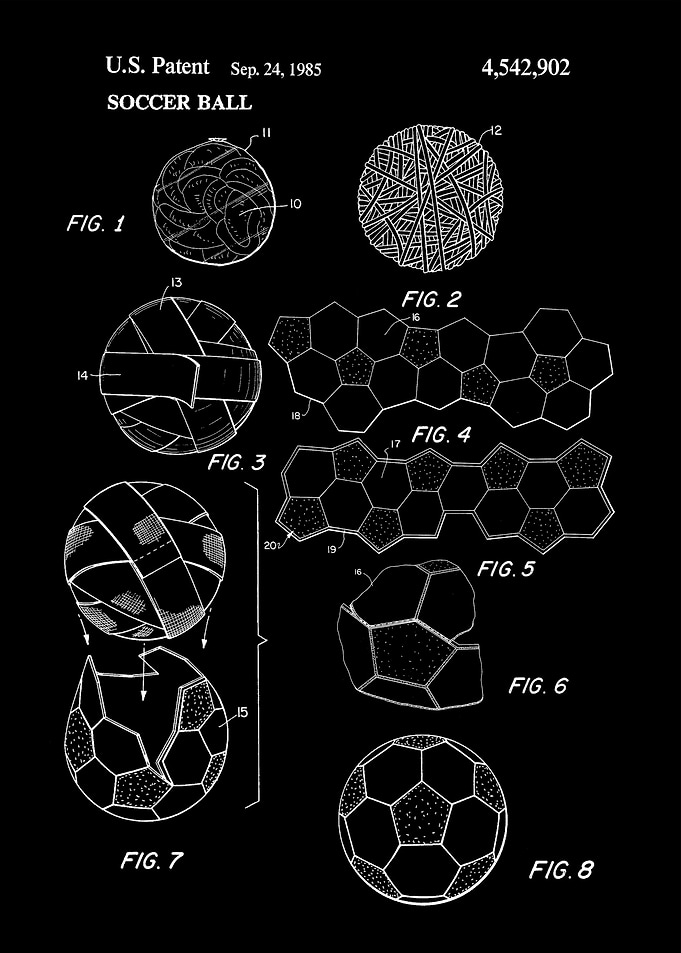 Soccer ball patent 1985