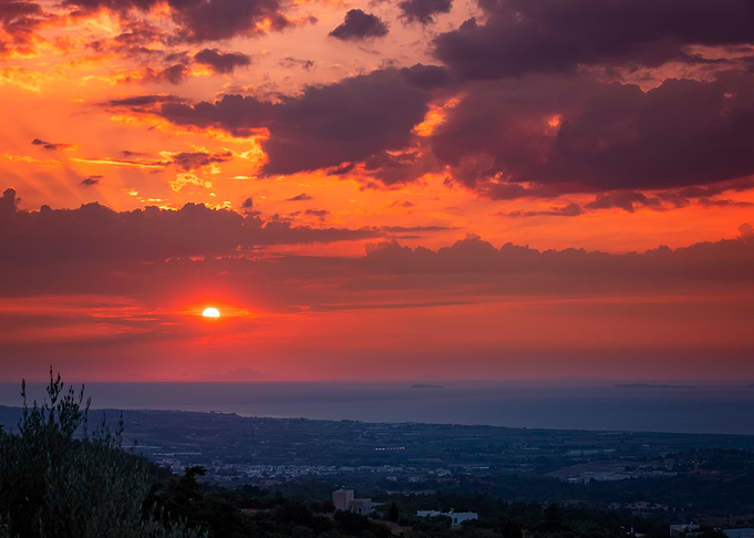 Sunset on a Greek island