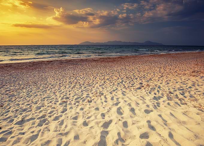 Sunset on a Greek island