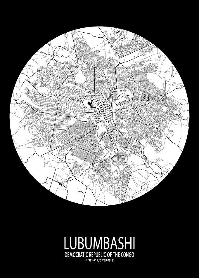 Lubumbashi City Map Moon