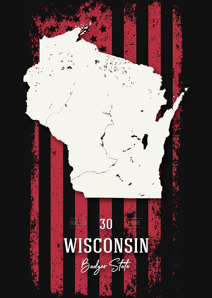 Wisconsin State Map USA
