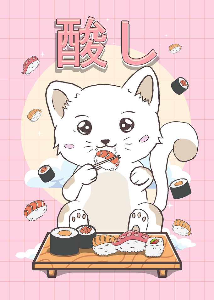 Japanese Kawaii Cat Sushi