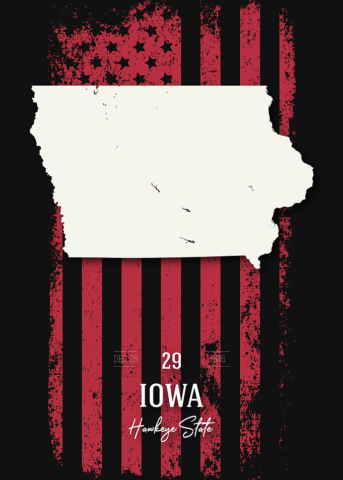 Iowa State Map USA