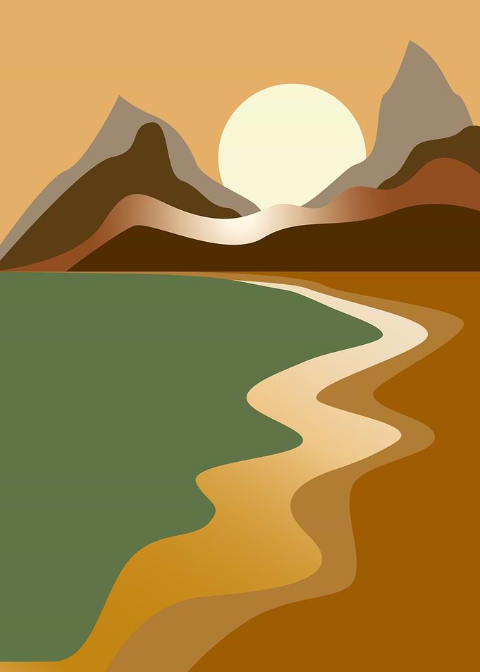 Nature Sun mountain art
