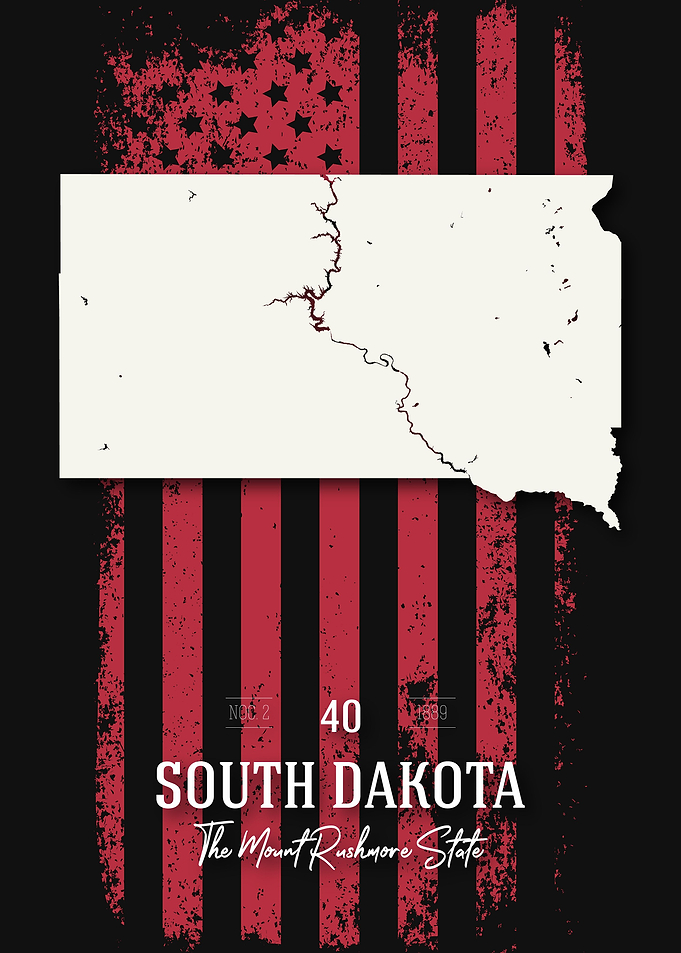 South Dakota State Map USA