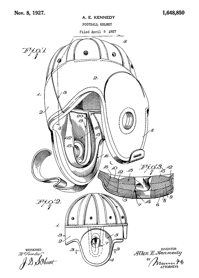 Football Helmet patent