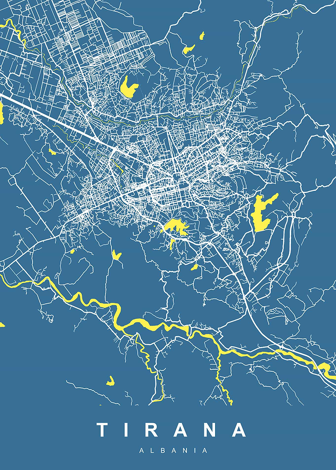 TIRANA Map ALBANIA