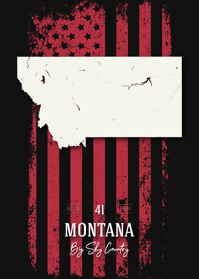 Montana State Map USA