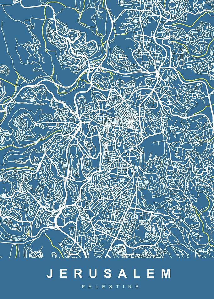 JERUSALEM Map PALESTINE