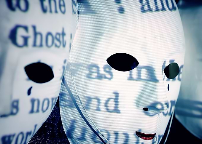 Masks scary Bible burning