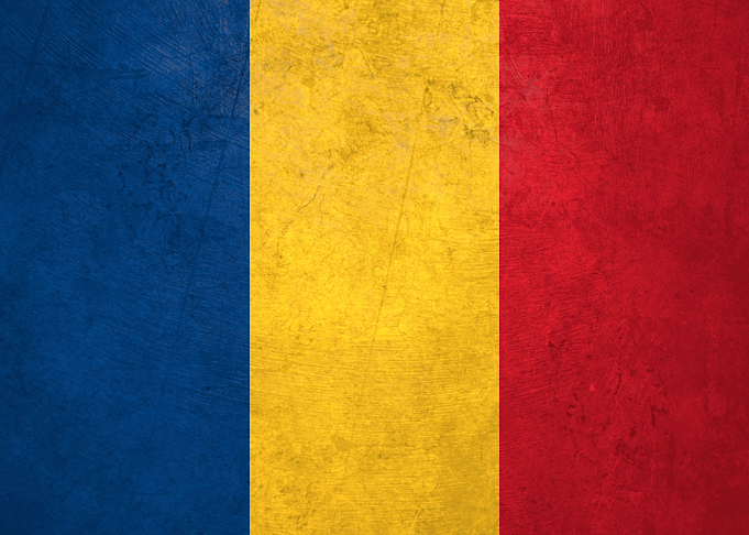 Flag of Romania on Wall