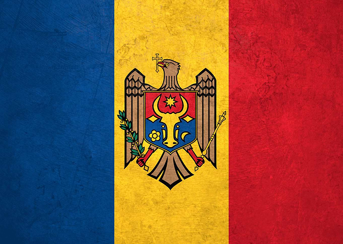 Flag of Moldova on Wall