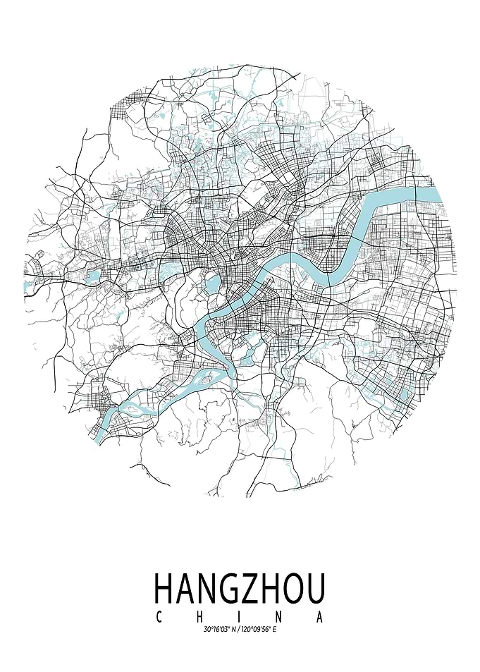 Hangzhou City Map Circle