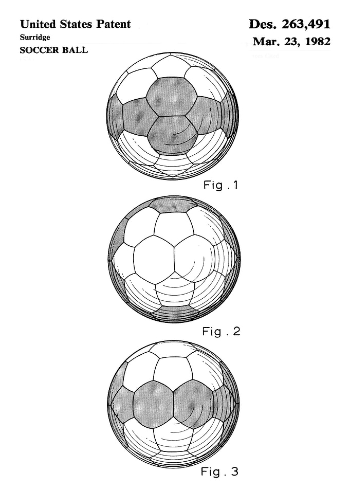 Soccer ball patent 1982