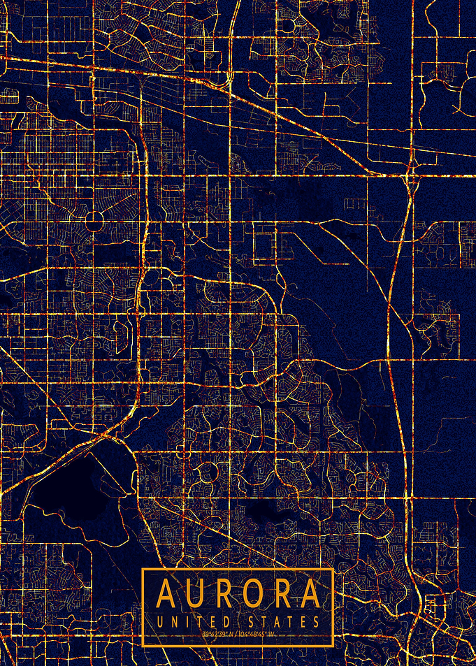 Aurora Map City At Night