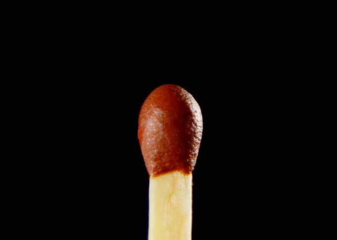 Match burning unlit macro