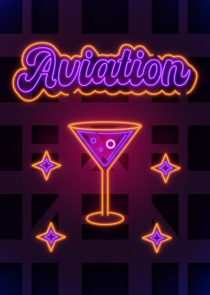 Aviation Neon Art Poster