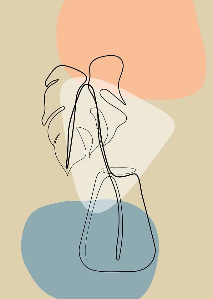 Abstract Monstera leaf