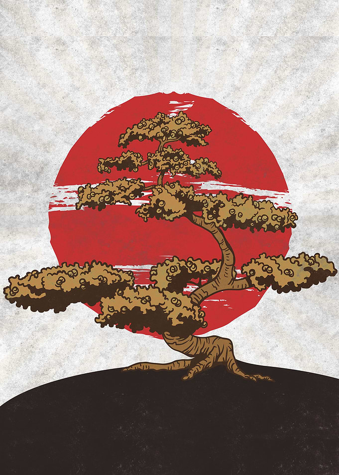 Japanese Bonsai Japan Flag